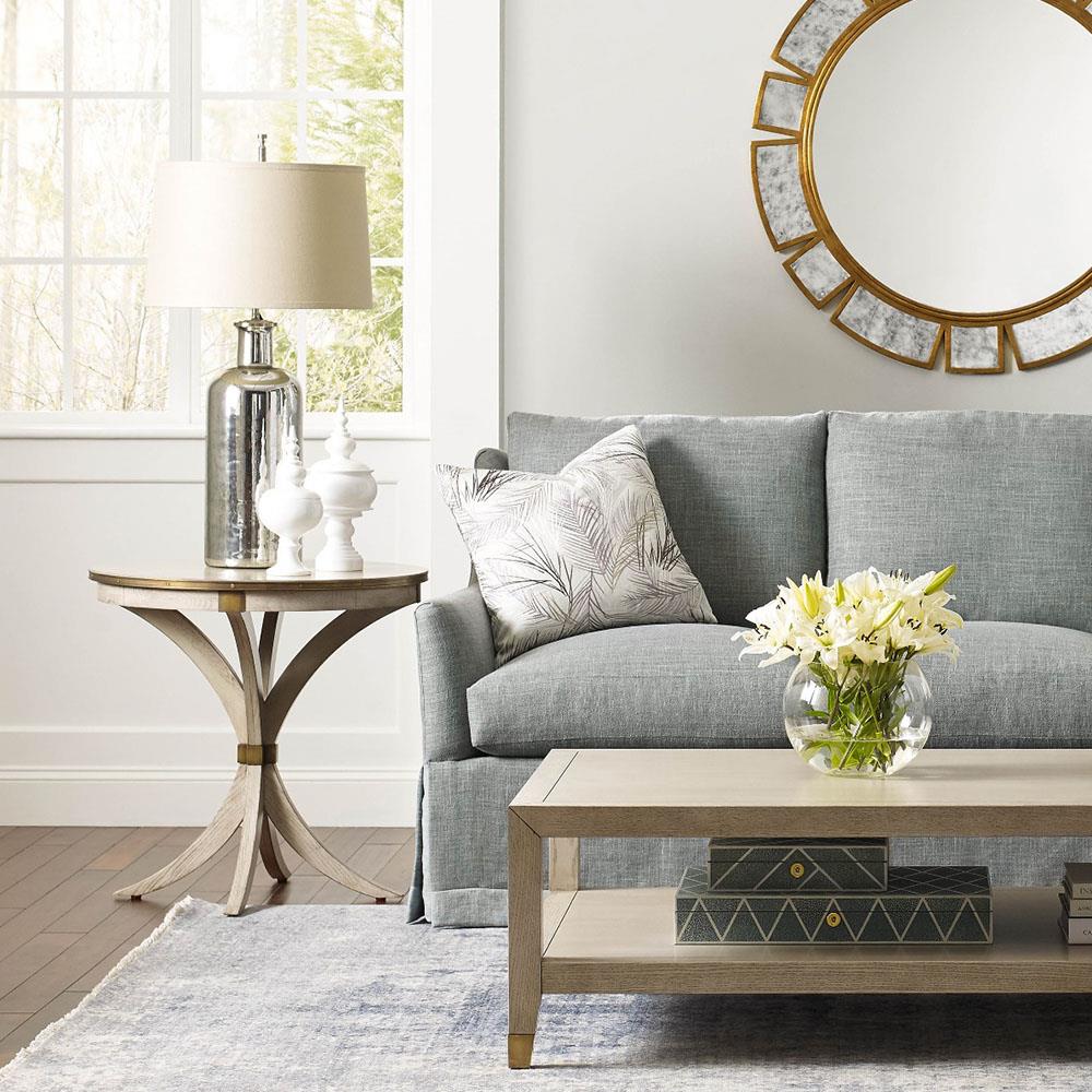 VENUS リビングテーブル Venus French Luna White Ash Wood 2 Tier Rectangular Coffee Table