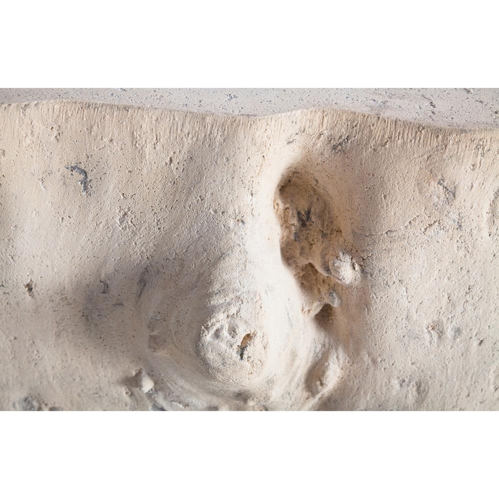 Nephele Roman Coastal Beach Off-White Resin Outdoor Stool - Large|