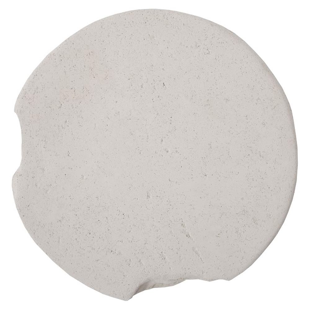 Beauden Coastal Beach Off-White Resin Round Outdoor Stool|