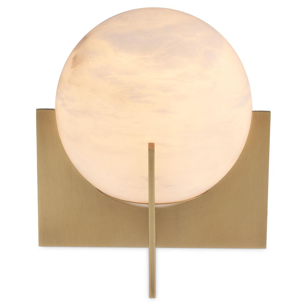 Eichholtz Scorpios Mid Century Antique Brass Alabaster Sphere Table Lamp - Small|