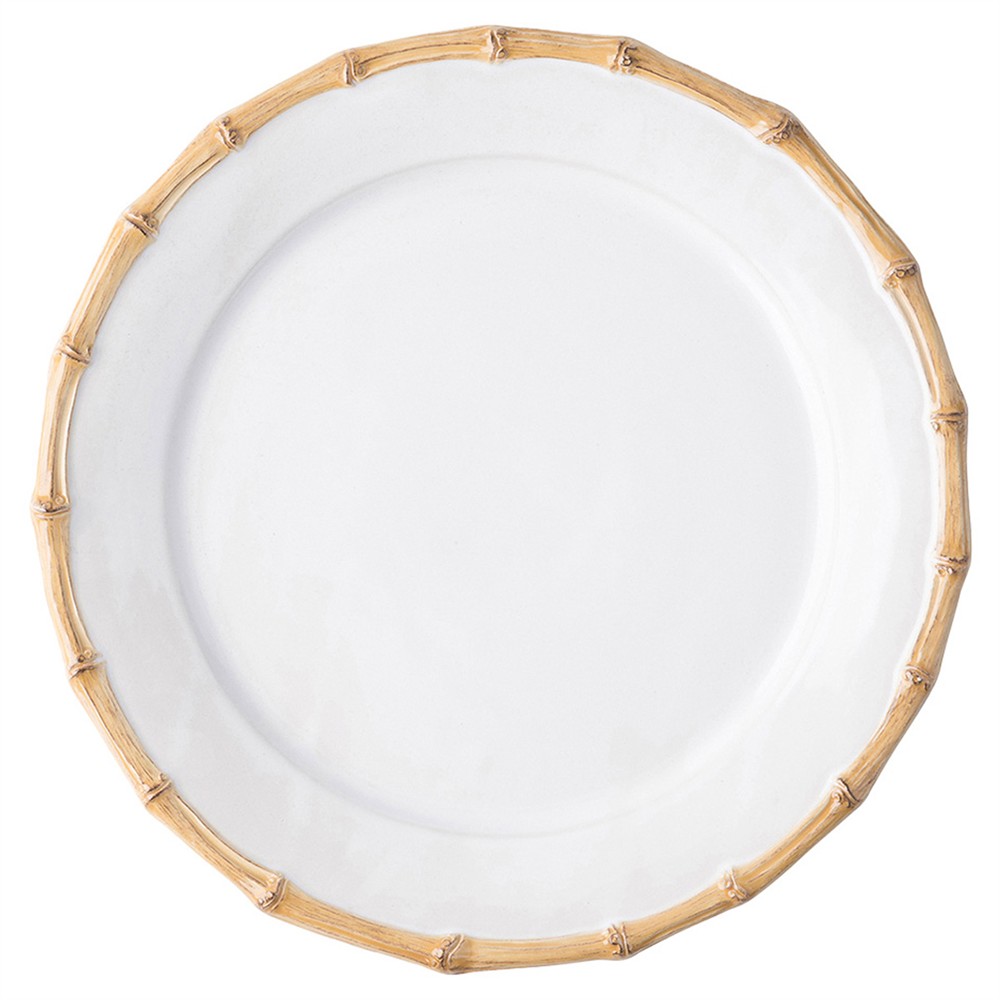 Juliska Bamboo Coastal Beach White Ceramic 16 Piece Place Setting|