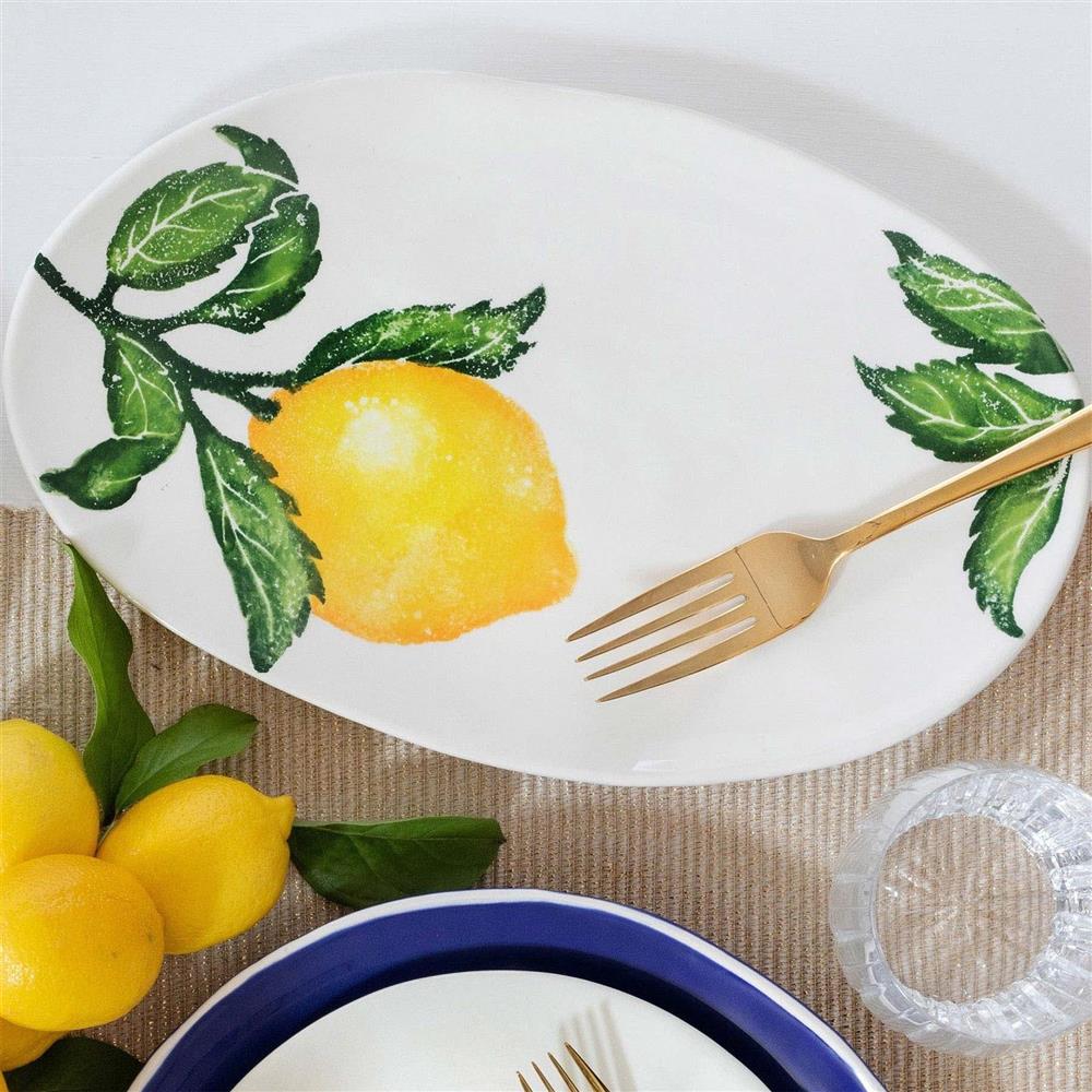 Limoni Modern Classic White Stoneware Oval Platter - Small|