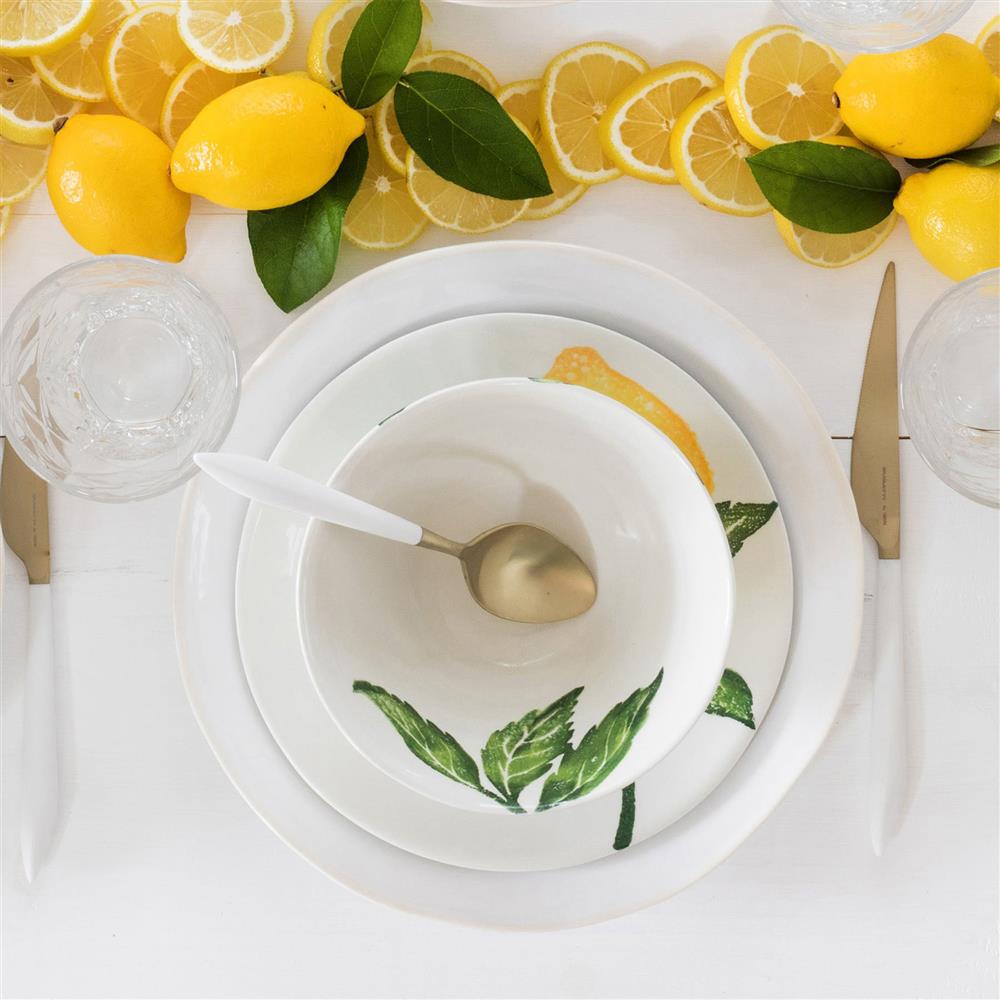 Limoni Modern Classic White Stoneware Cereal Bowl|