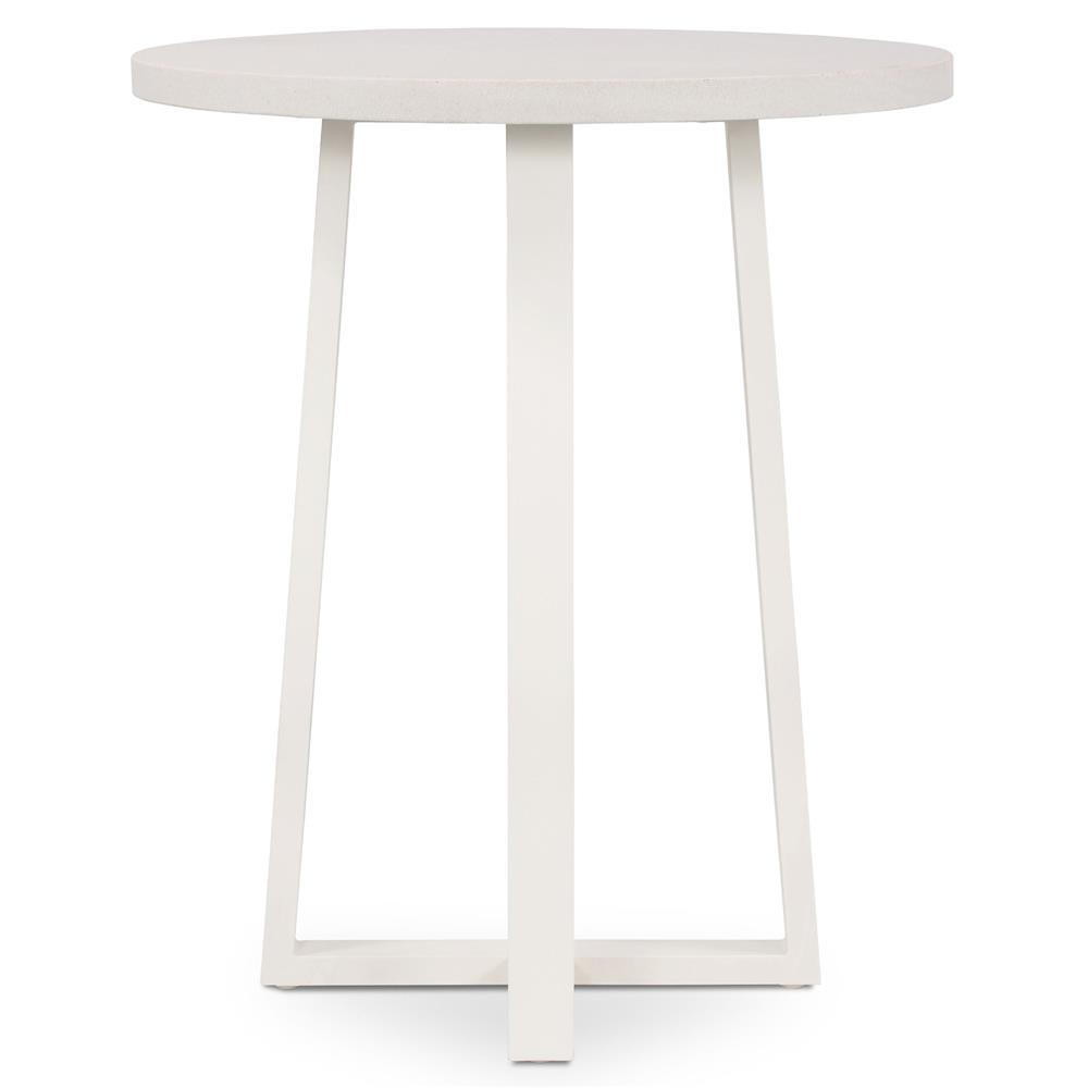 Maceo Industrial White Solid Stone Top Iron Outdoor Counter Table - 30"W|