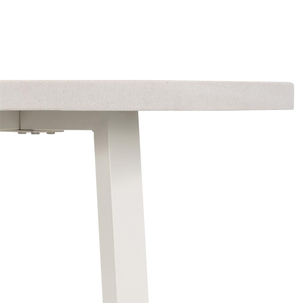 Maceo Industrial White Solid Stone Top Iron Outdoor Counter Table - 30"W|