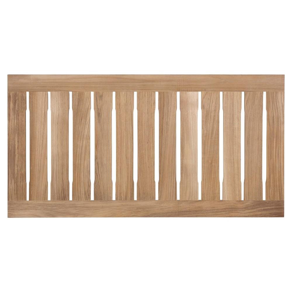 Eliora Coastal Beach Natural Teak Wood Outdoor Rectangular Coffee Table|