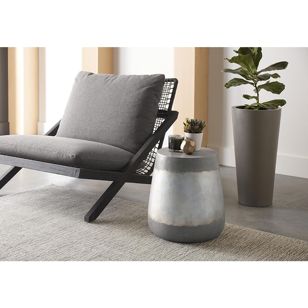 Costera Industrial Grey Concrete Round Drum Outdoor Side Table|
