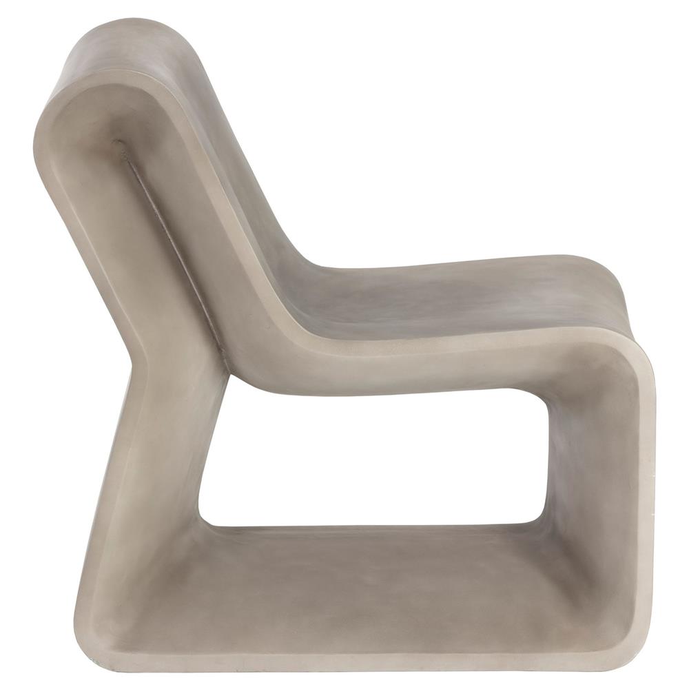 Charity Industrial Loft Grey Concrete Armless Outdoor Lounge Chair|