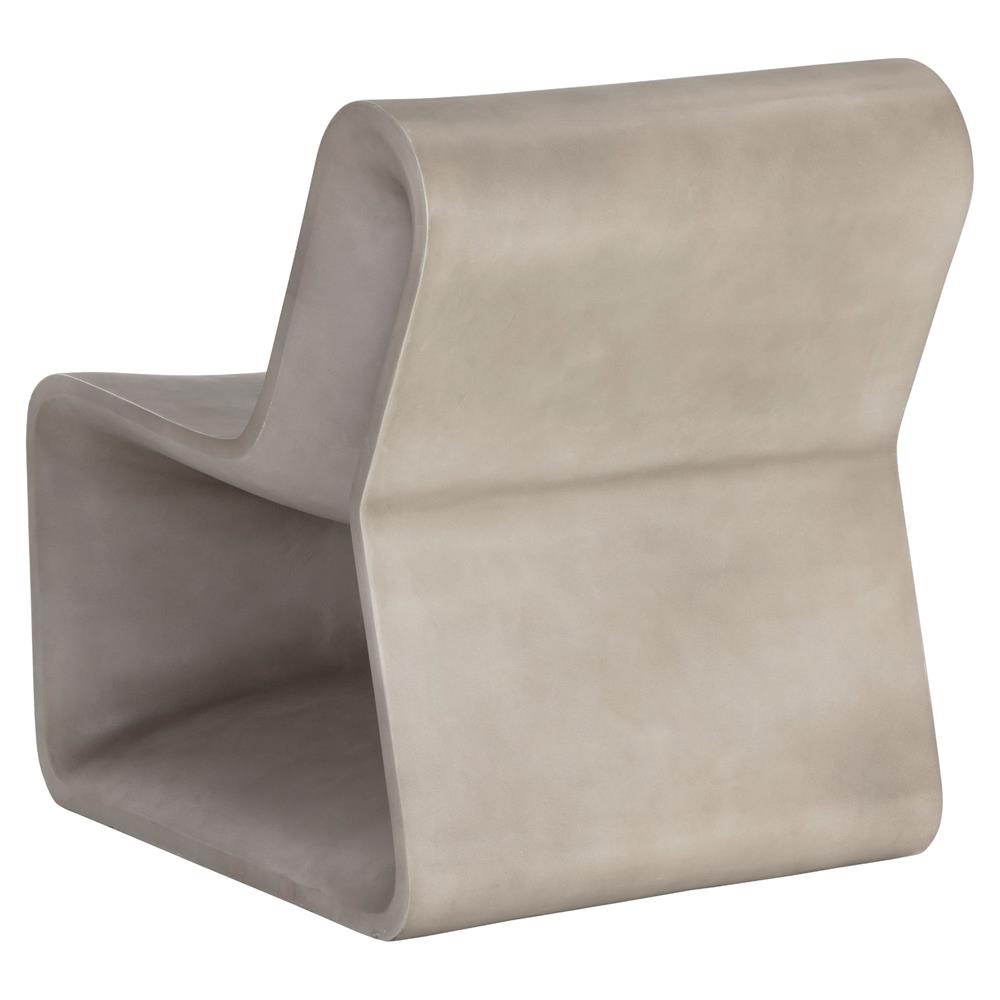 Charity Industrial Loft Grey Concrete Armless Outdoor Lounge Chair|