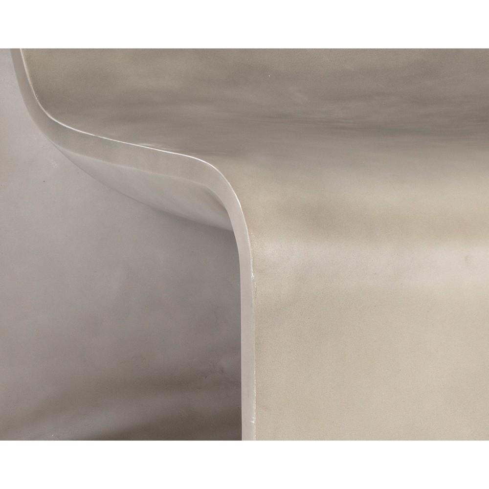 Charity Industrial Loft Grey Concrete Armless Outdoor Lounge Chair|