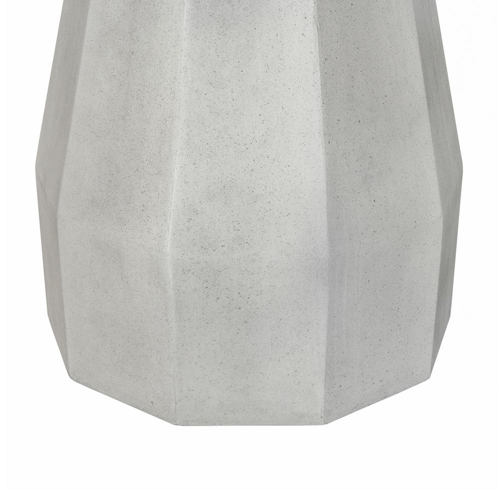 Aiden Industrial Loft White Concrete Round Pedestal Outdoor Dining Table - 47"W|