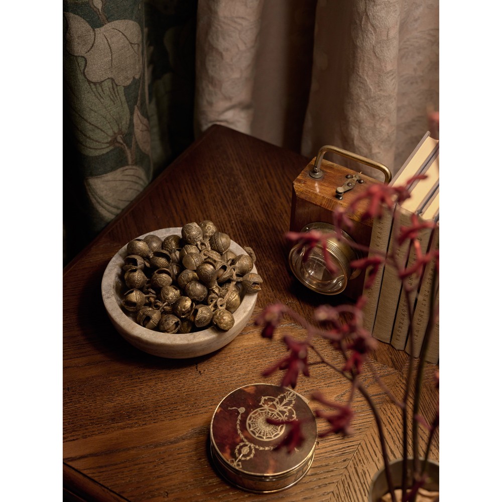 Rafiya Rustic Lodge Brown Marble Decorative Bowl - Small|