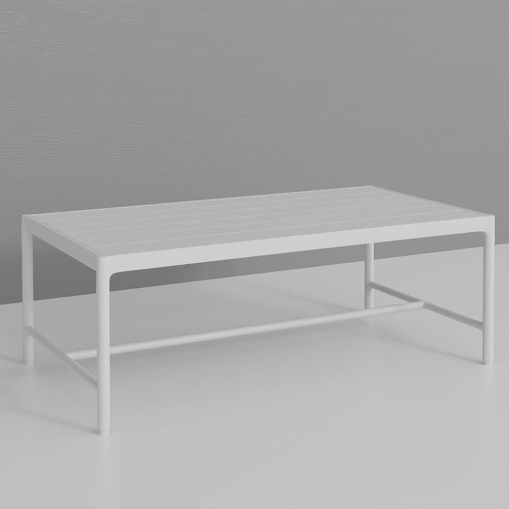 Callie White Aluminum Outdoor Rectangular Coffee Table|