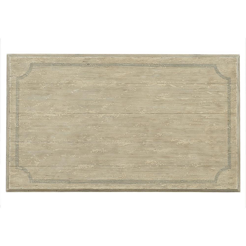 Czar French Country Distressed Brown Top Black Wood Rectangular Coffee Table|