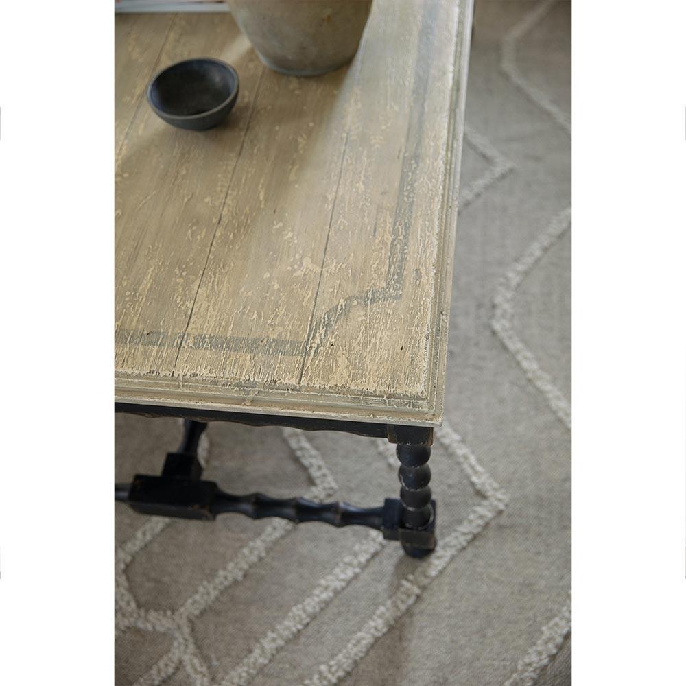 Czar French Country Distressed Brown Top Black Wood