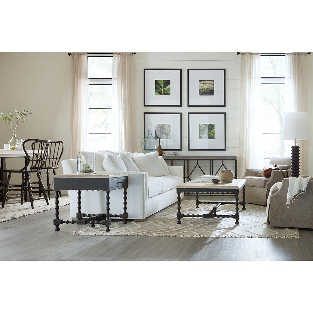 Czar French Country Distressed Brown Top Black Wood