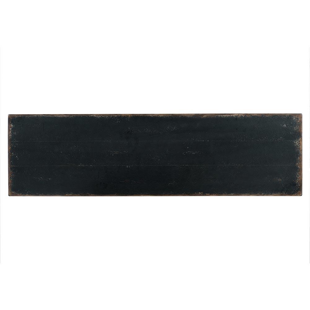 Harvey Rustic Lodge Black Maple Wood Brass Pull 6 Drawer Double Dresser|