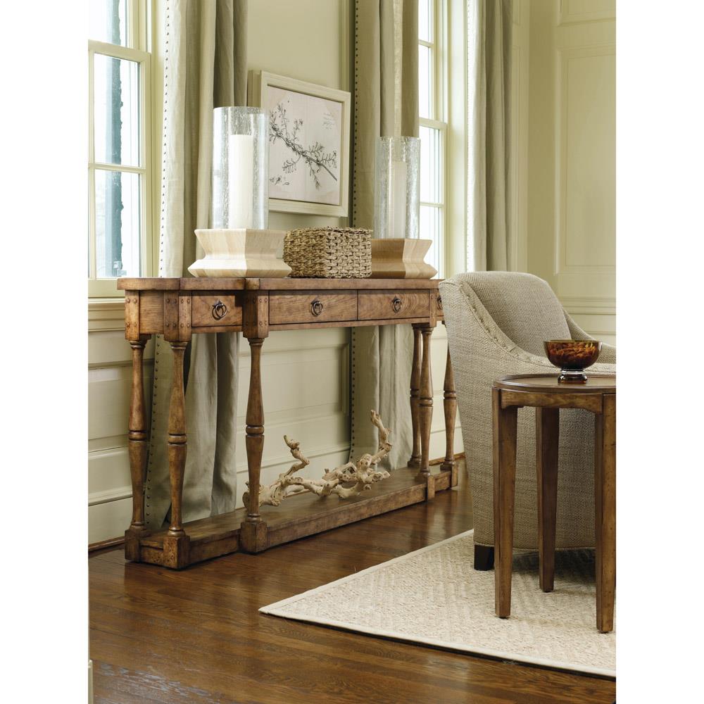 Albert Updated Traditional Brown Ash Wood Console Table|