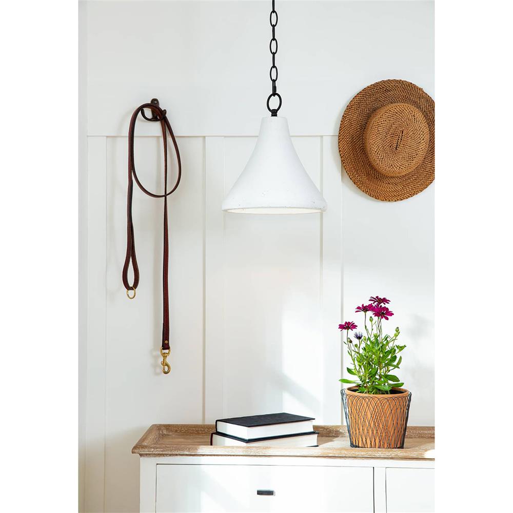 Billie French White Concrete Shade Pendant|