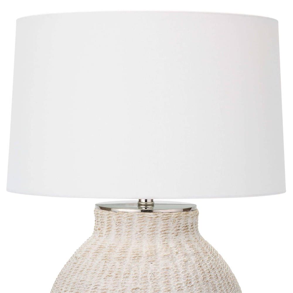 Hobi White Washed Woven Rattan Bedside Table Lamp|