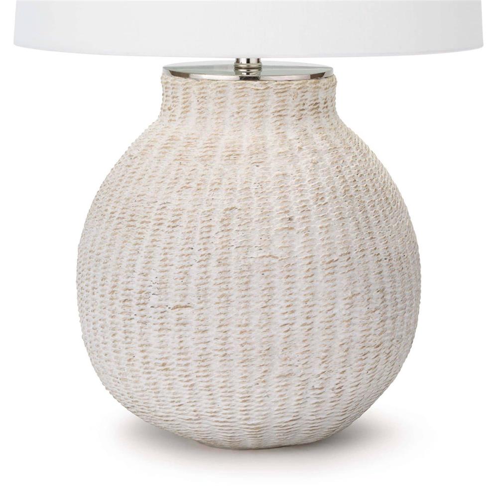 Hobi White Washed Woven Rattan Bedside Table Lamp|