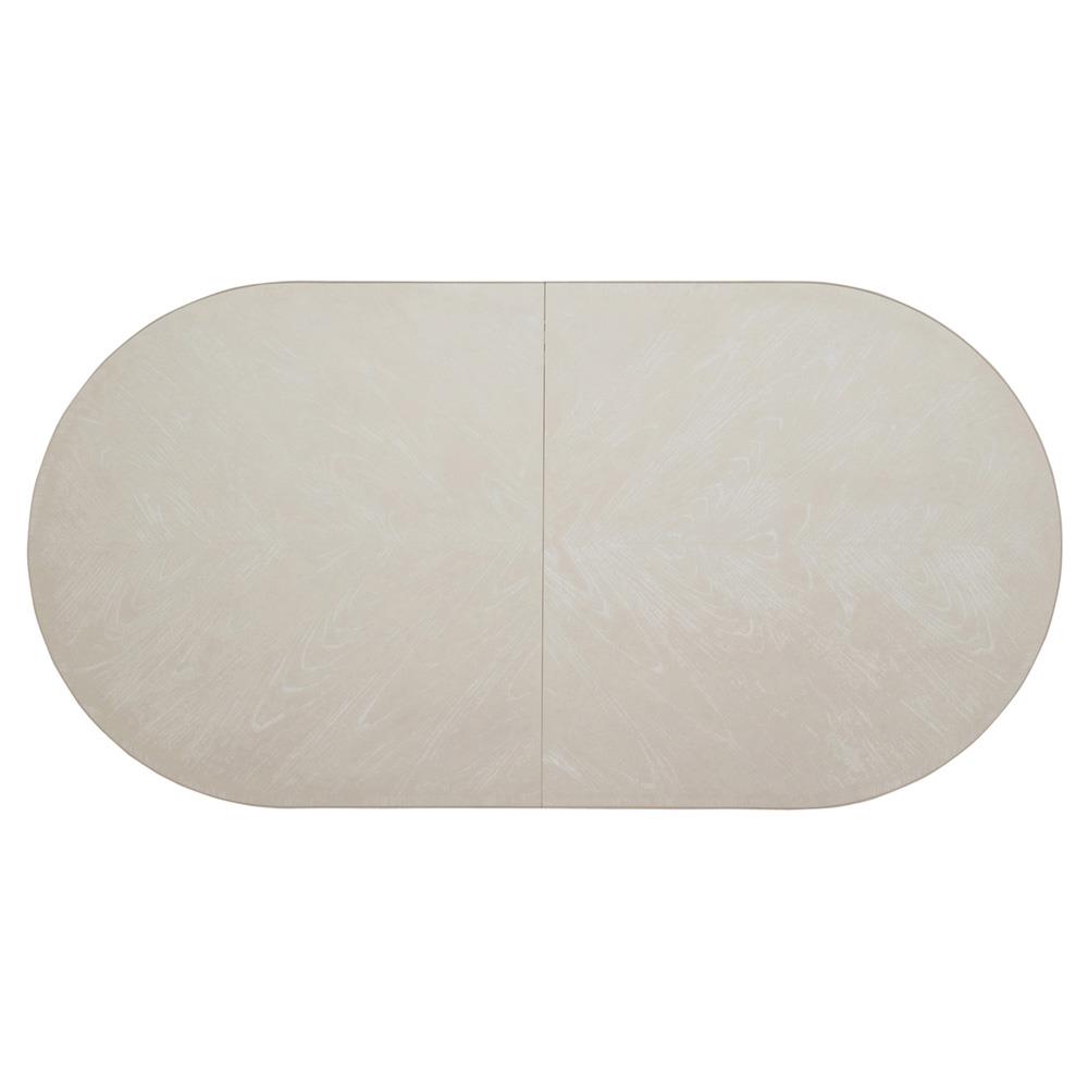 Whitlock White Wood Patterned Extendable Oval Dining Table - 86-106"W|