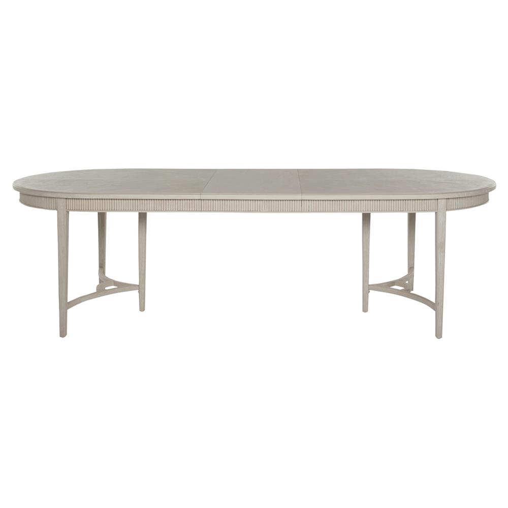 Whitlock White Wood Patterned Extendable Oval Dining Table - 86-106"W|