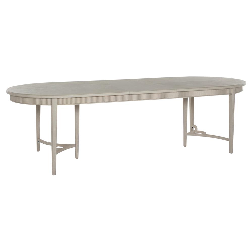 Whitlock White Wood Patterned Extendable Oval Dining Table - 86-106"W|