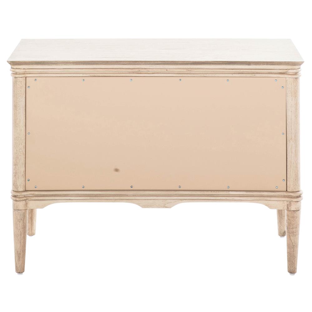 Linnea Updated Traditional Beige Oak Wood Nightstand|