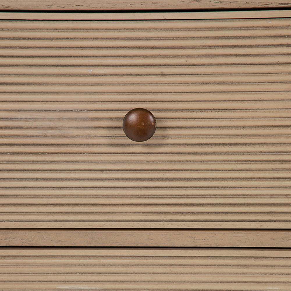 Linnea Updated Traditional Beige Oak Wood Nightstand|