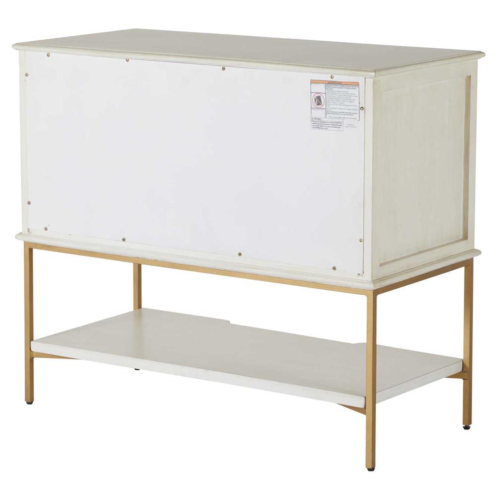 Riggs French Country White Ribbed Oak Wood 2 Drawer Nightstand|