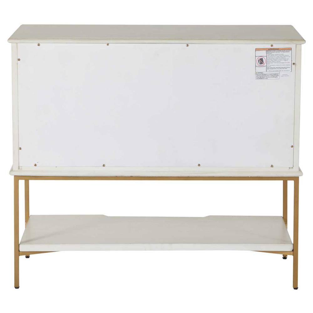 Riggs French Country White Ribbed Oak Wood 2 Drawer Nightstand|