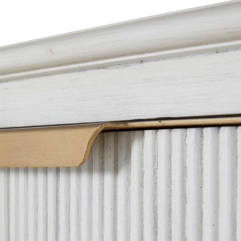 Riggs French Country White Ribbed Oak Wood 2 Drawer Nightstand|