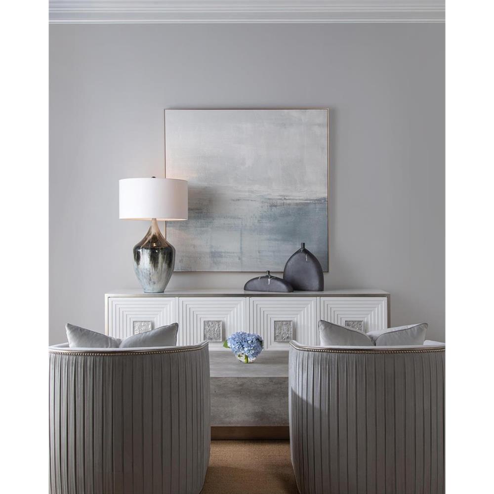 John-Richard True Blue Country Annabelle Hydrangeas Faux Floral Arrangement|