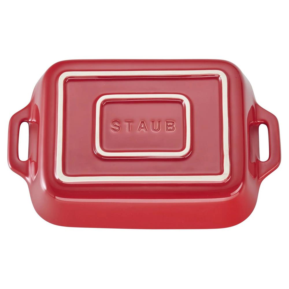 Staub Modern Classic Cherry Red Ceramic 4 Piece Mixed Baking Dish Set|