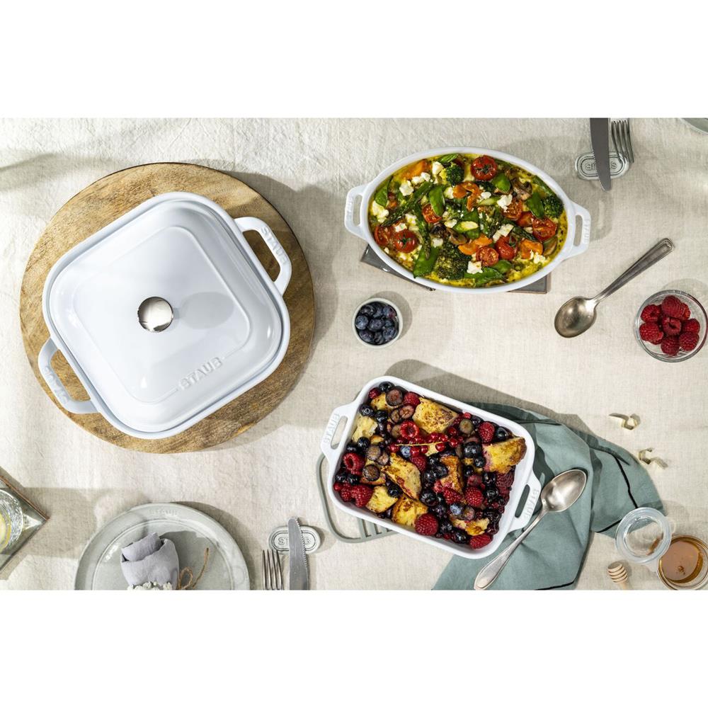 Staub Modern Classic White Ceramic 4 Piece Mixed Baking Dish Set|