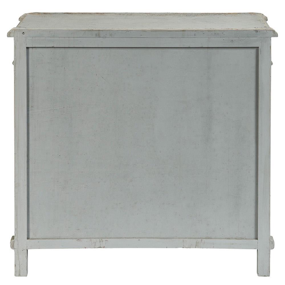 Ava French Country Distressed Grey Reclaimed Pine Wood 3 Drawer Bachelors Chest|