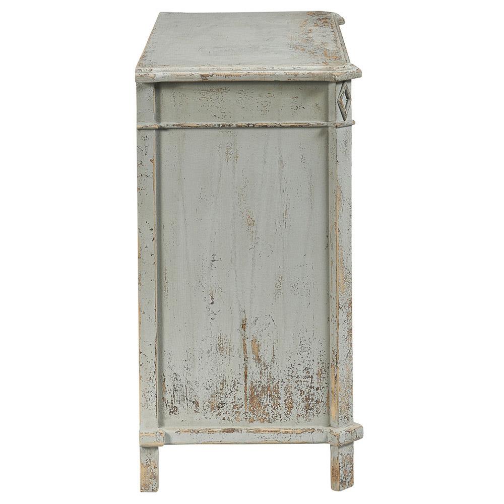 Ava French Country Distressed Grey Reclaimed Pine Wood 3 Drawer Bachelors Chest|
