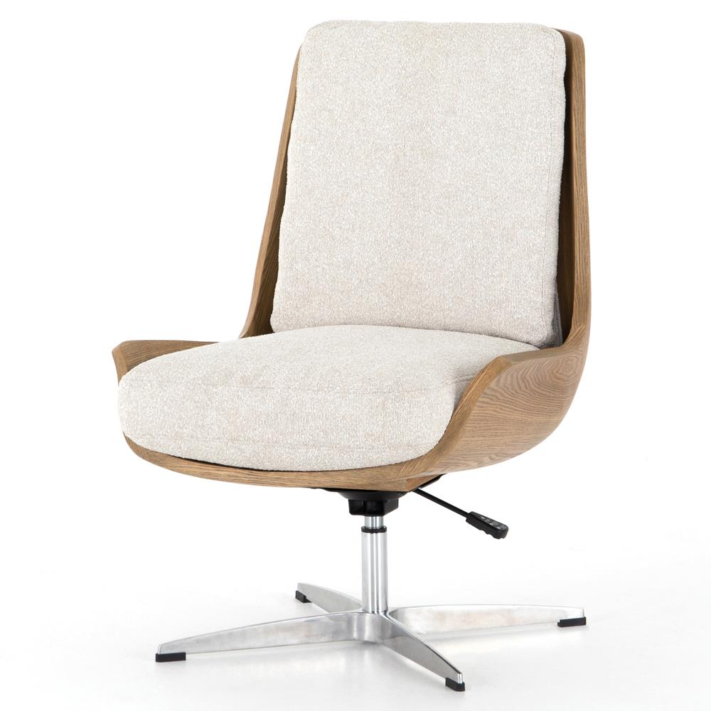 Tracy French Beige Performance Brown Wood Silver Aluminum