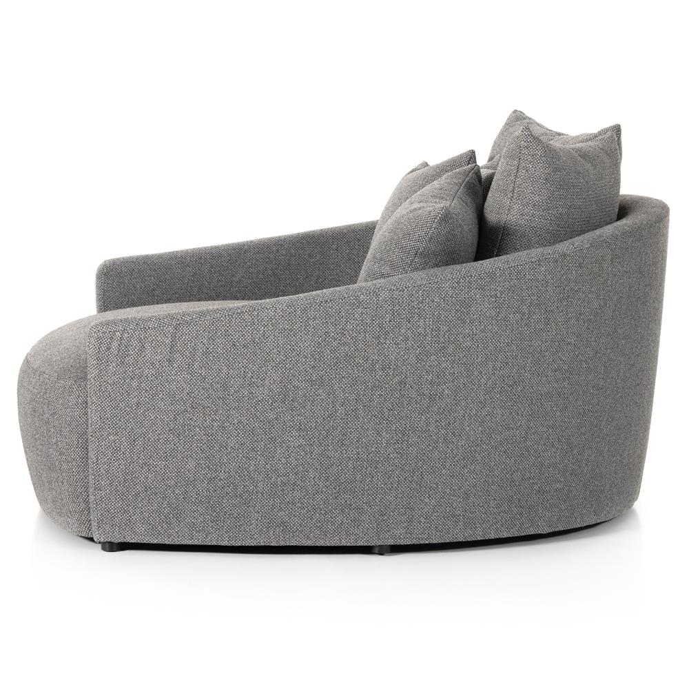 Louisa Modern Classic Grey Upholstered Round Sofa - 62"W|