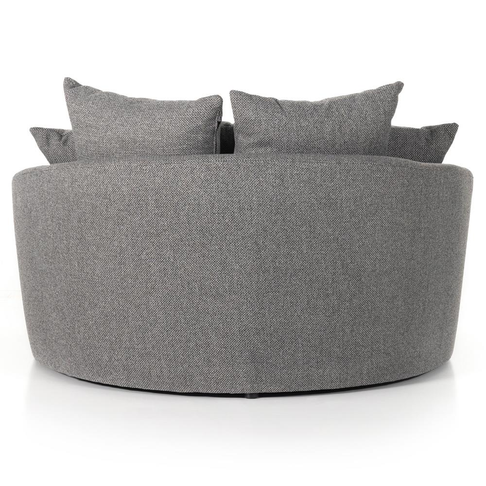 Louisa Modern Classic Grey Upholstered Round Sofa - 62"W|