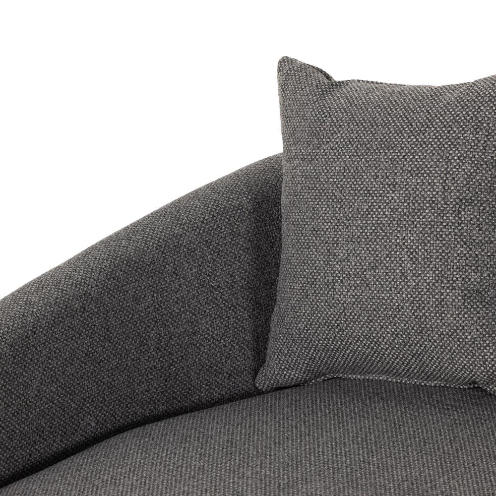 Louisa Modern Classic Grey Upholstered Round Sofa - 62"W|