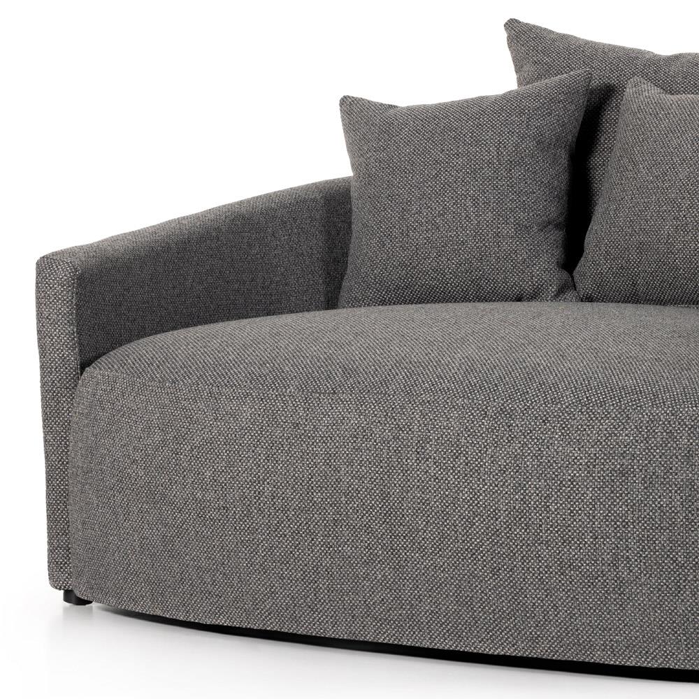 Louisa Modern Classic Grey Upholstered Round Sofa - 62"W|
