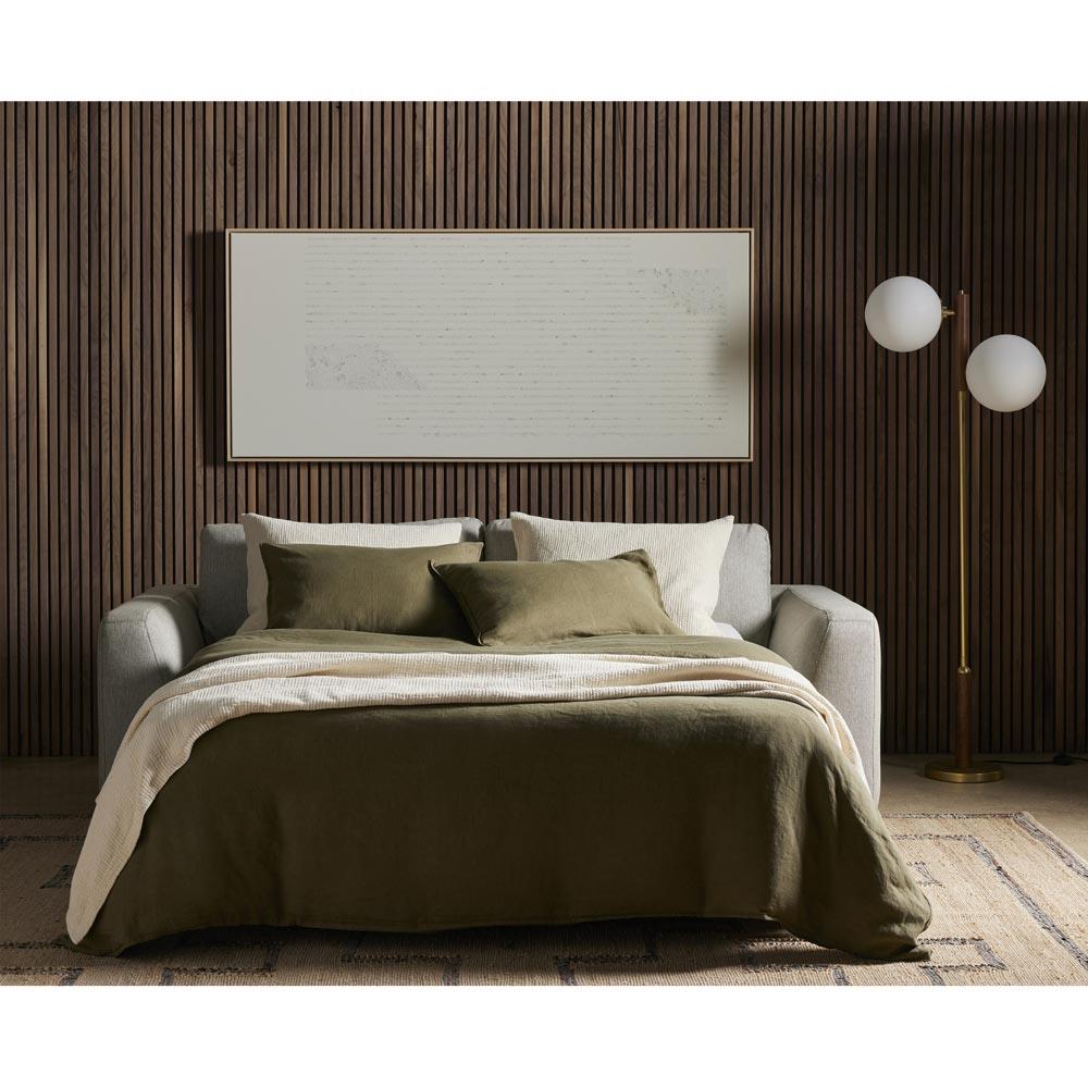 Stanley Rustic Lodge Light Grey Upholstered Sleeper Sofa - 89"|