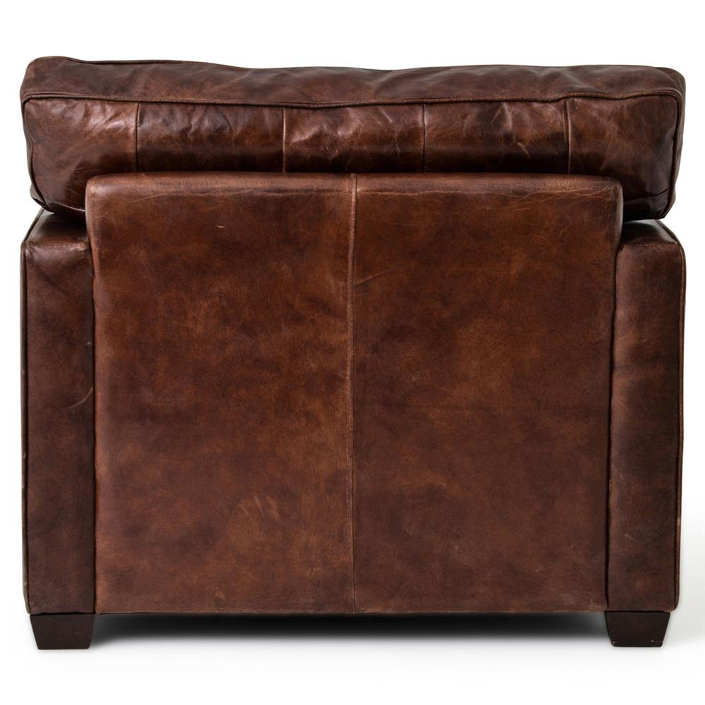 Darla Rustic Lodge Cigar Brown Leather Brass Nailhead Trim Club