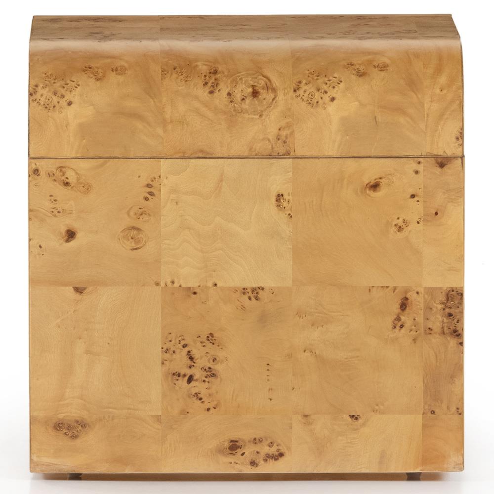 Cynthia Rustic Lodge Brown Burl Wood Square End Table|