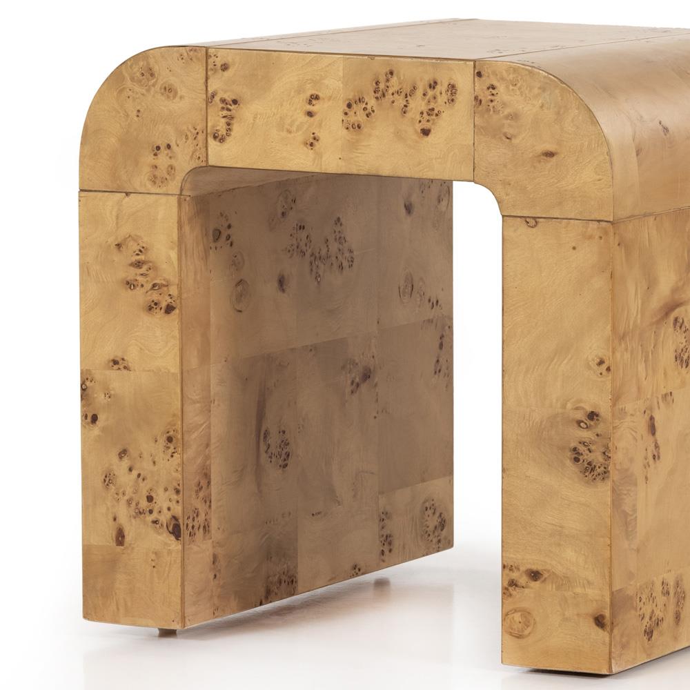 Cynthia Rustic Lodge Brown Burl Wood Square End Table|