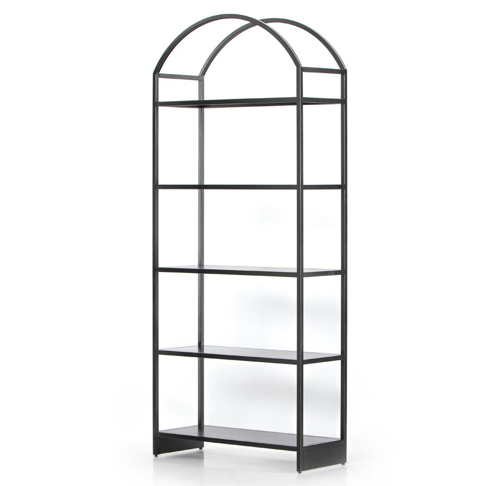 Jones Modern Classic Black Iron Arched Bookcase|