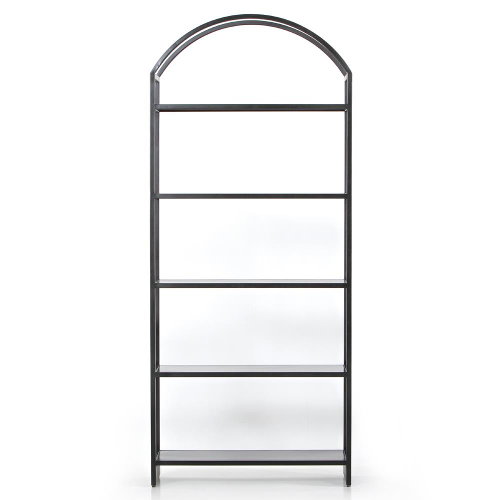 Jones Modern Classic Black Iron Arched Bookcase|
