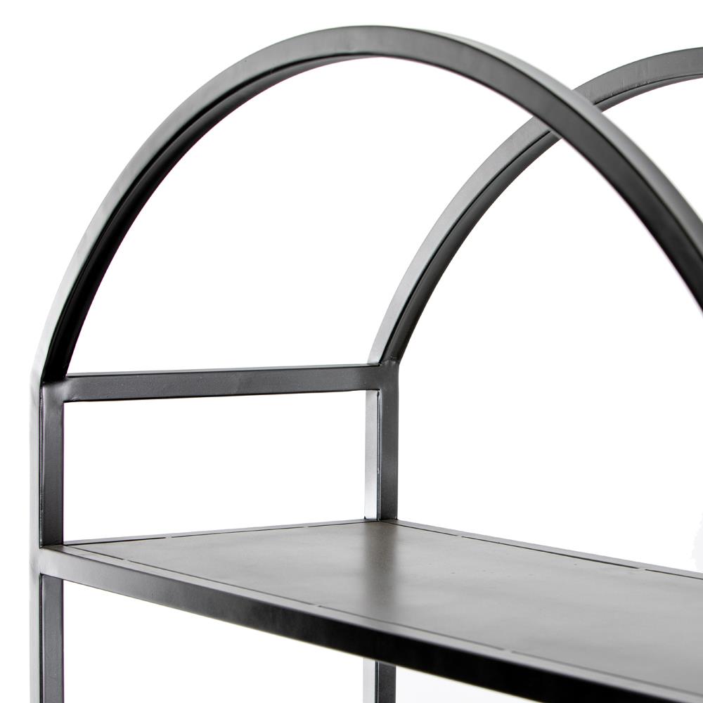 Jones Modern Classic Black Iron Arched Bookcase|